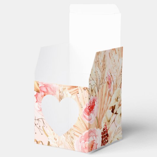 Pampas Grass boho rosa Blütendusche Geschenkschachtel (Geöffnet)