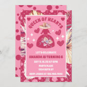 Pampas Grass Boho Rosa Königin des Herzens Geburts Einladung (Vorne/Hinten)
