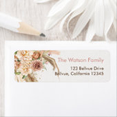 Pampas grass boho Rose bohemian Adressetiketten (Insitu)