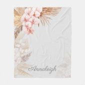 Pampas Grass Boho Script Custom Fleecedecke (Vorderseite)