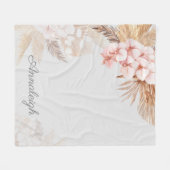 Pampas Grass Boho Script Custom Fleecedecke (Vorderseite (Horizontal))