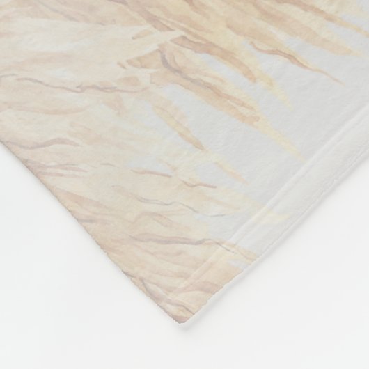 Pampas Grass Boho Script Custom Fleecedecke (Ecke)