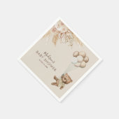 Pampas Grass Boho Teddy Bear Babydusche Napkins Serviette (Ecke)