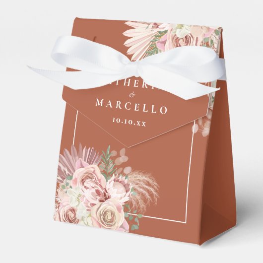 Pampas Grass Boho Terracotta Wedding Geschenkschachtel (Vorderseite)