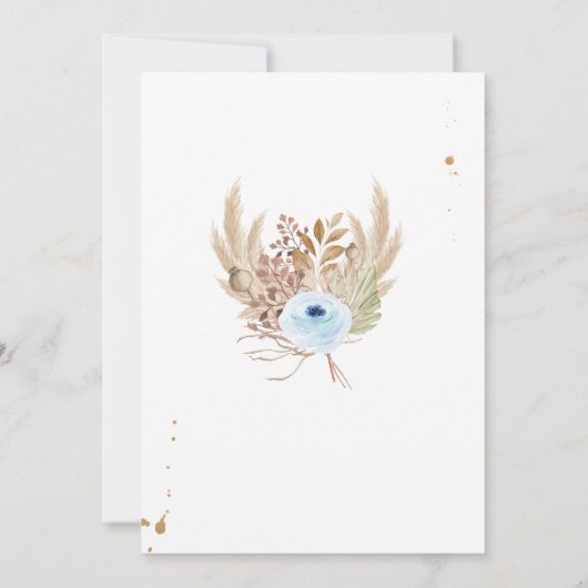 Pampas Grass Boho Tropical Boy Rustic Baby Dusche Einladung (Rückseite)