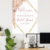 Pampas Grass Boho Tropical Brautparty Poster (Heimbüro)