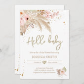 Pampas Grass Boho Tropical Rustic Girl Baby Dusche Einladung (Vorne/Hinten)