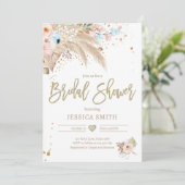 Pampas Grass Boho Tropical Rustikales Brautparty i Einladung (Stehend Vorderseite)