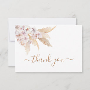 Pampas Grass boho vielen Dank Note Cards Mitteilungskarte