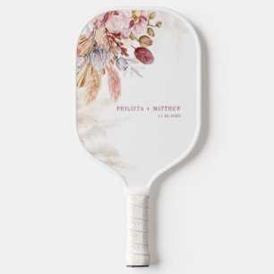 Pampas Grass Boho Wedding Party Custom Pickleball Schläger