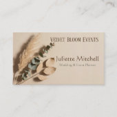 Pampas Grass Boho Wedding Planner Business Card Visitenkarte (Vorderseite)