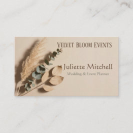 Pampas Grass Boho Wedding Planner Business Card Visitenkarte