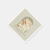 Pampas Grass Boho Wedding Sage Arch Napkins Serviette (Ecke)