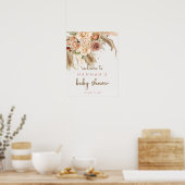 Pampas grass boho Wüste Babydusche Begrüßungszeich Poster (Küche)