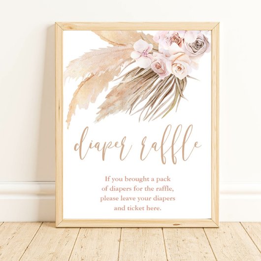 Pampas grass boho Wüste Thema Windelpreisunterschr Poster