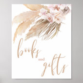 Pampas grass boho Wüstenbücher und Geschenkschild Poster (Vorne)