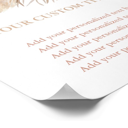 Pampas Grass Boho Wüstendesign-Sonderzeichen Poster (Ecke)