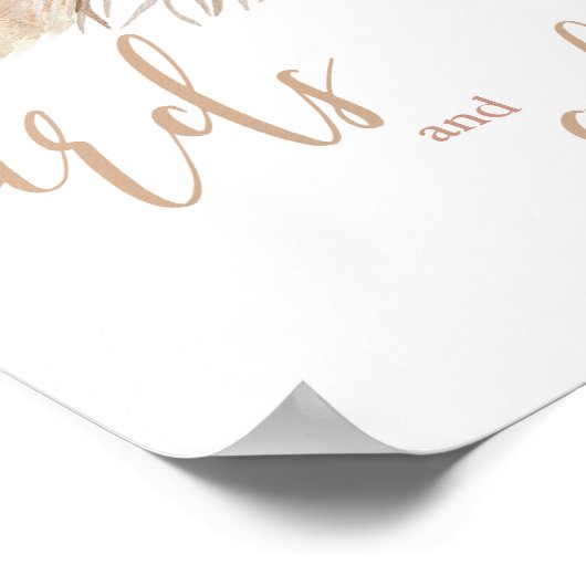 Pampas grass boho Wüstenkarten und Geschenkschild Poster (Ecke)