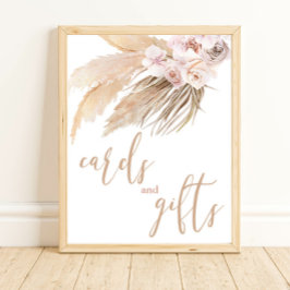 Pampas grass boho Wüstenkarten und Geschenkschild Poster