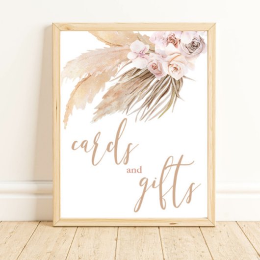 Pampas grass boho Wüstenkarten und Geschenkschild Poster