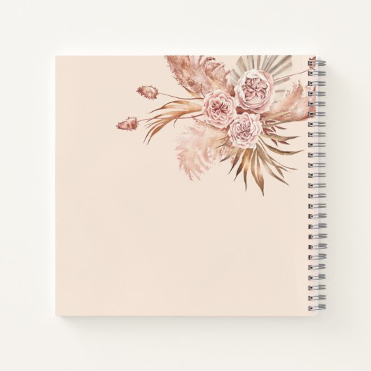 Pampas Grass Botanical Brautparty Guest Notizblock (Rückseite)