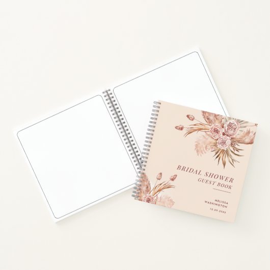 Pampas Grass Botanical Brautparty Guest Notizblock (Innenseite)