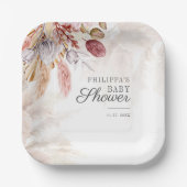 Pampas Grass Botanical Terracotta Kinderdusche Pappteller (Vorderseite)