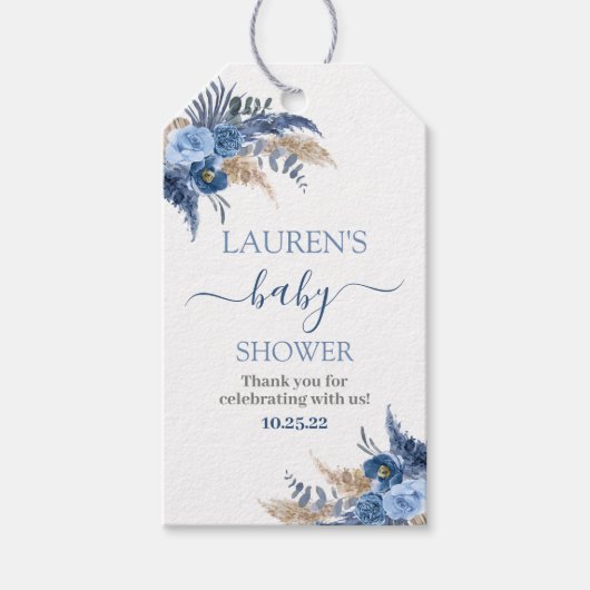 Pampas Grass Boy Babyduschgeschenke Geschenkanhänger (Vorderseite)