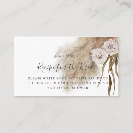 Pampas Grass Brautparty Anfrage Begleitkarte (Vorderseite)