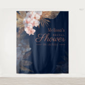 Pampas Grass Brautparty Foto Stand Hintergrund Wandteppich (Vorderseite)