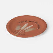 Pampas Grass Brautparty Hochzeitsempfang Pappteller (Schrägansicht)