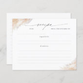 Pampas Grass Brautparty Rezept Karte (Vorne/Hinten)