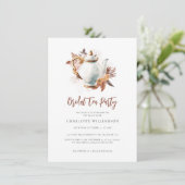 Pampas Grass Brautparty Tee Party Einladung (Stehend Vorderseite)