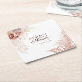 Pampas Grass Brautparty Terracotta Rechteckiger Pappuntersetzer (angewinkelt)