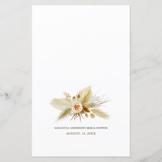 Pampas Grass Bride Advice und Wünsche Brautparty (Rückseite)