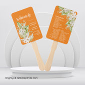 Pampas Grass Bright Terracotta Wedding Program Fächer