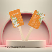 Pampas Grass Bright Terracotta Wedding Program Fächer