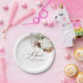 Pampas Grass Brown White Sage Floral Boho Cheers Pappteller (Party)