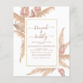 Pampas Grass Brunch Bubbly Boho Brautparty Invi (Vorderseite)