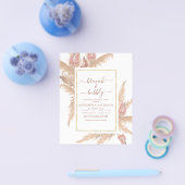 Pampas Grass Brunch Bubbly Boho Brautparty Invi Flyer (Einzeln)