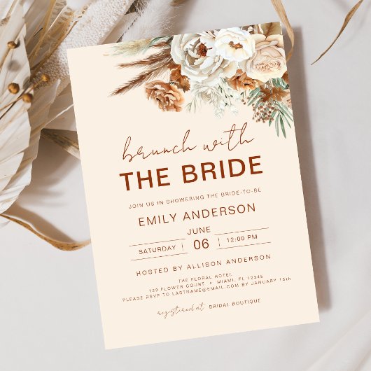 Pampas Grass Brunch mit Bride Brautparty Einladung