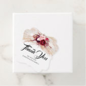 Pampas Grass Burgundy Red Floral Moderne Hochzeit Geschenkanhänger (Beispiel)