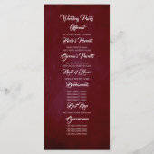 Pampas Grass Burgundy Red Modern Hochzeitsprogramm Programm (Rückseite)