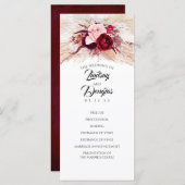 Pampas Grass Burgundy Red Modern Hochzeitsprogramm Programm (Vorne/Hinten)