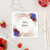 Pampas Grass Burgundy Red Navy Blumenhochzeit Serviette (Beispiel)