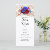 Pampas Grass Burgundy Red Navy Hochzeitsprogramme Programm (Stehend Vorderseite)