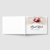 Pampas Grass Burgundy Red Wedding Gästebuch (Voll)