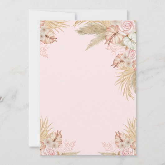 Pampas Grass Butterflies Quinceañera Einladung (Rückseite)