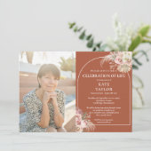 Pampas Grass Celebration of Life Funeral Foto Inv Einladung (Stehend Vorderseite)