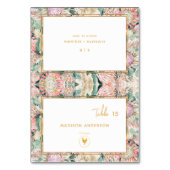 Pampas Grass Chicken Meal Choice Guest Name Card Tischnummer (Vorderseite)